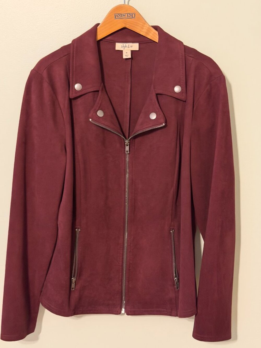 Faux suede moto style jacket